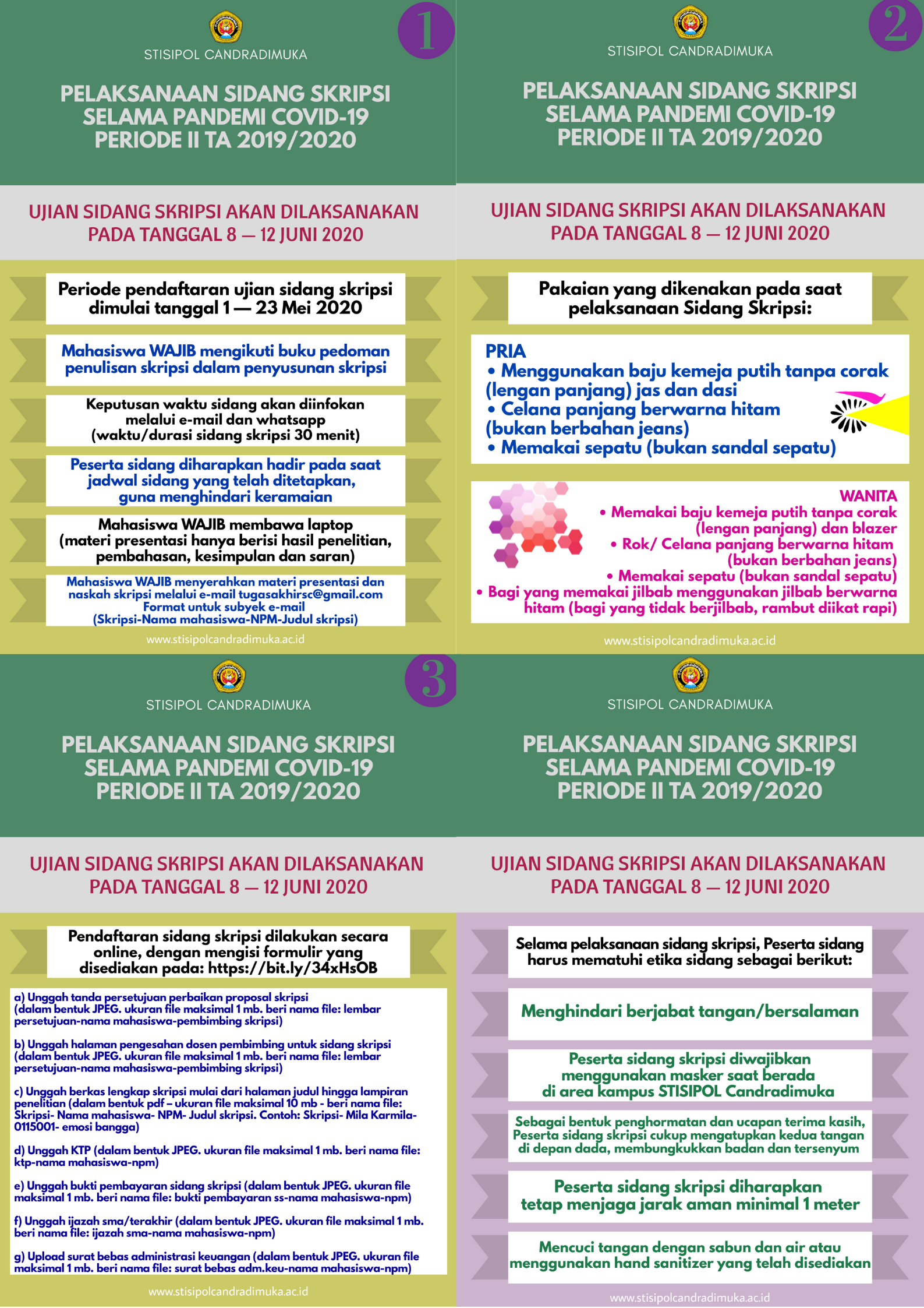 Pelaksanaan Sidang Skripsi Selama Pandemi Covid-19 Periode II Tahun Akademik 2019/2020