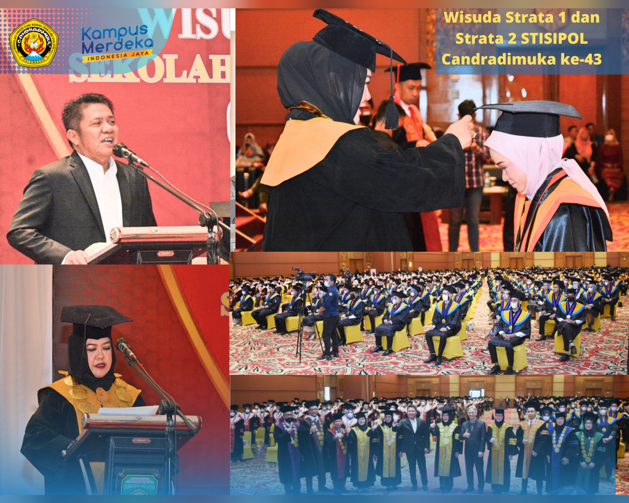 Wisuda Strata 1 dan Strata 2 STISIPOL Candradimuka ke-43