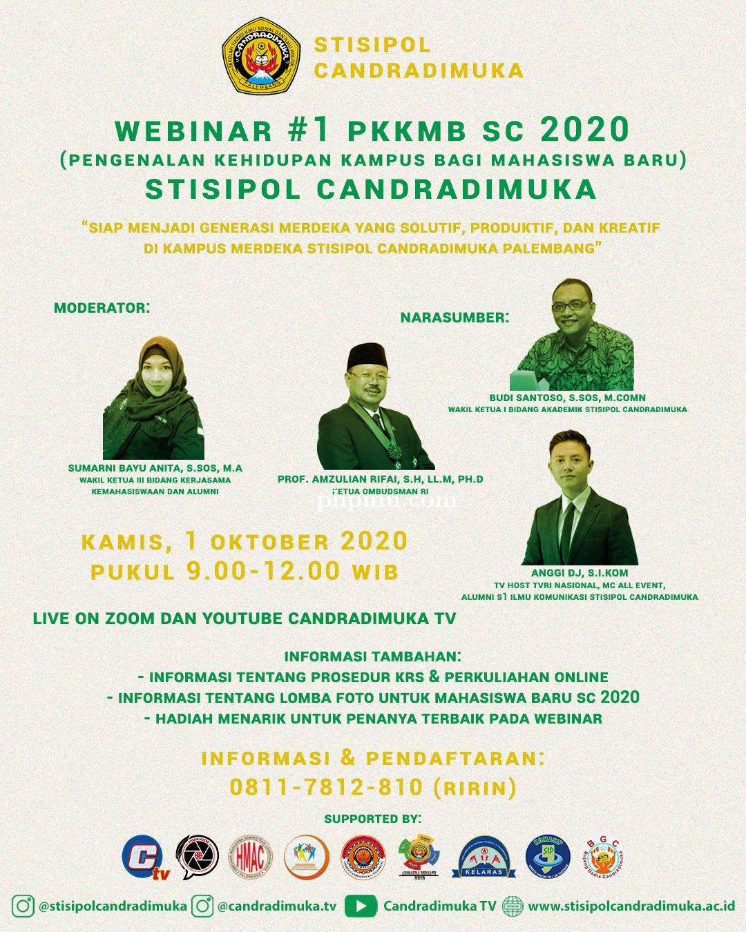 Webinar #1 PKKMB SC 2020 (Pengenalan Kehidupan Kampus Bagi Mahasiswa Baru) 